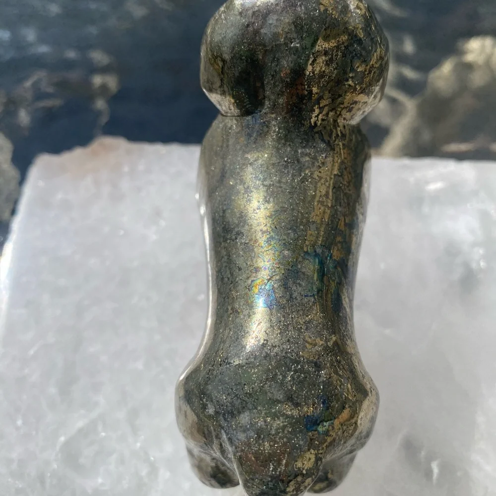 Pyrite Daschund Figurine